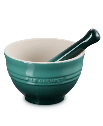 Le Creuset Stoneware 2-pc. Mortar And Pestle Set In Green