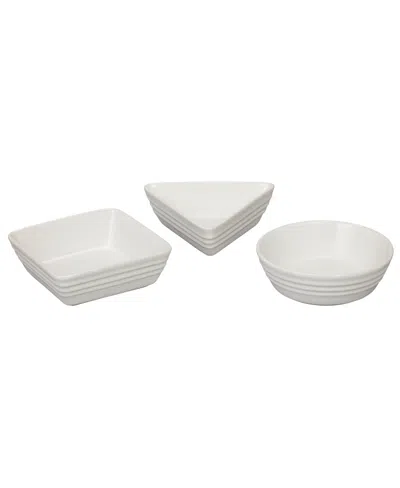 Le Creuset Stoneware 3 Piece Tapas Dishes Set In White