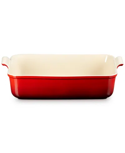 Le Creuset Stoneware 6.75 Quart Heritage Deep Rectangular Lasagna Dish In Red