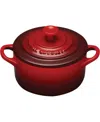 Le Creuset Stoneware 8 Oz. Mini Round Cocotte With Lid In Cerise