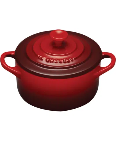 Le Creuset Stoneware 8 Oz. Mini Round Cocotte With Lid In Cerise