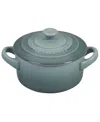 Le Creuset Stoneware 8 Oz. Mini Round Cocotte With Lid In Sea Salt