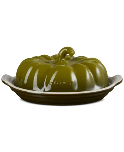 Le Creuset Stoneware 8.3" Pumpkin Butter Dish In Olive