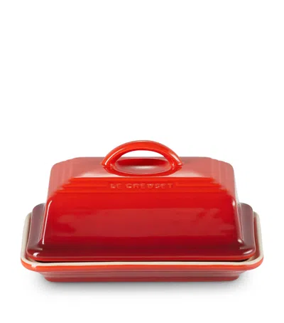 Le Creuset Stoneware Butter Dish In Red