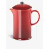 Le Creuset Stoneware Cafetiere 1l In Cerise