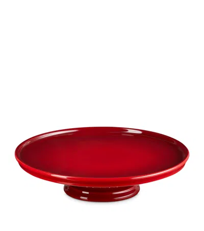 Le Creuset Stoneware Cake Stand In Burgundy