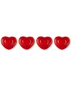 Le Creuset Stoneware Heart Mini Bowls, Set Of 4 In Cerise