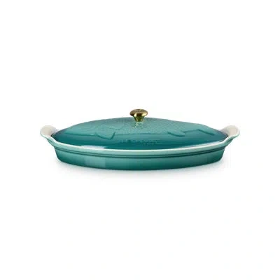 Le Creuset Stoneware Heritage Fish Baker, 1.7 Qt. - Blue Riviera