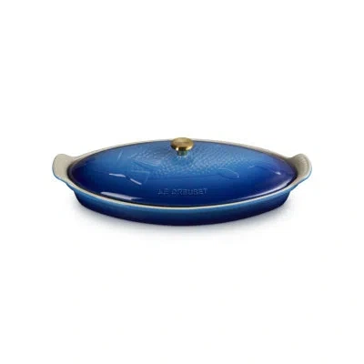 Le Creuset Stoneware Heritage Fish Baker, 1.7 Qt. - Cerise In Blue