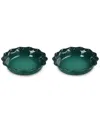 Le Creuset Set Of 2 9-inch Heritage Stoneware Pie Dishes In Artichaut