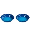 Le Creuset Set Of 2 9-inch Heritage Stoneware Pie Dishes In Marseille