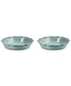 Le Creuset Stoneware Heritage Fluted 9" Pie Dish, Set Of 2 In Sea Salt