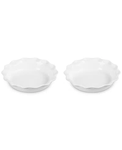 LE CREUSET STONEWARE HERITAGE FLUTED 9" PIE DISH, SET OF 2