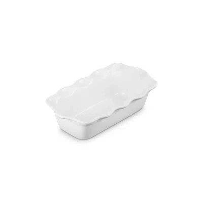 Le Creuset Stoneware Heritage Fluted Loaf Pan, 9 In., In White