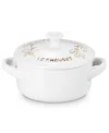 Le Creuset Stoneware Holly Collection 8 Oz. Mini Cocotte In White