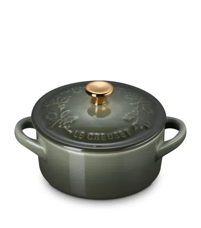 Le Creuset Stoneware Holly Petite Round Casserole Dish In Gray