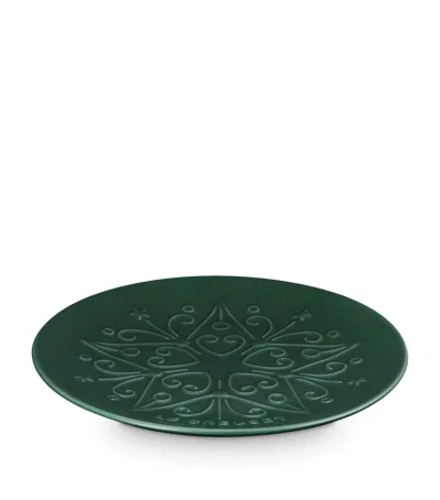 Le Creuset Stoneware L'etoile Plate In Green