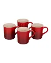 Le Creuset Stoneware Mugs, Set Of 4 In Cerise