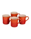 Le Creuset Stoneware Mugs, Set Of 4 In Flame