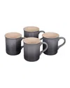 Le Creuset Set Of Four 14-ounce Stoneware Mugs In Oyster