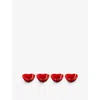 Le Creuset Ise Stoneware Petits Heart Cereal Bowls Set Of Four In Cerise