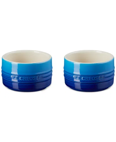 Le Creuset Stoneware Round Ramekin Straight Wall Set In Marseille