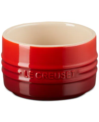 Le Creuset Stoneware Round Straight Wall Ramekin In Red