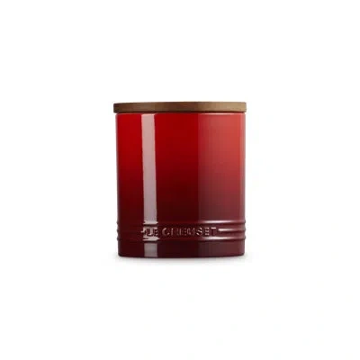 Le Creuset Stoneware Signature Canister With Wood Lid, 1.2 Qt., Marseille In Red