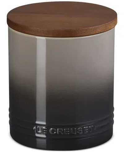 LE CREUSET STONEWARE SIGNATURE CANISTER WITH WOOD LID, 1.2-QT.