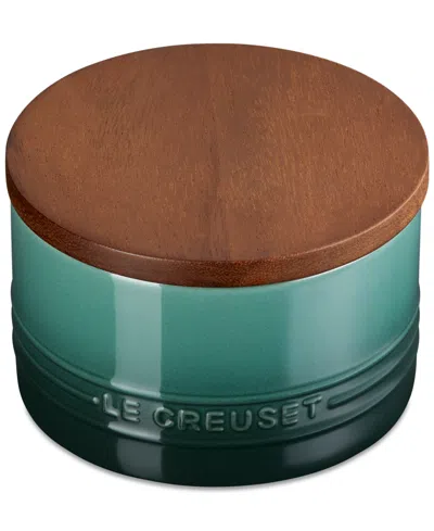 LE CREUSET STONEWARE SIGNATURE CANISTER WITH WOOD LID, 16-OZ.