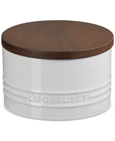 LE CREUSET STONEWARE SIGNATURE CANISTER WITH WOOD LID, 16-OZ.