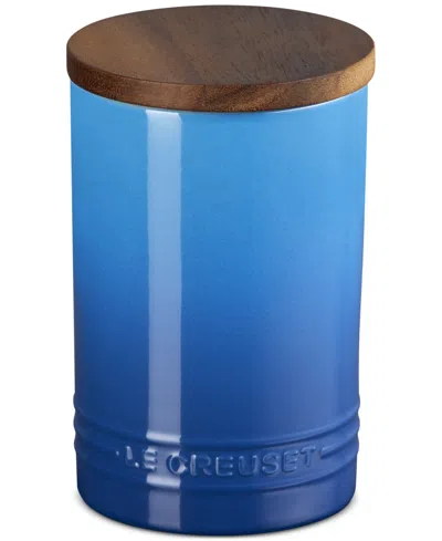 LE CREUSET STONEWARE SIGNATURE CANISTER WITH WOOD LID, 26-OZ.
