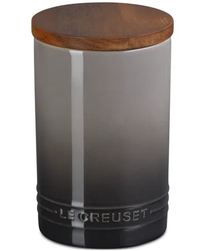 LE CREUSET STONEWARE SIGNATURE CANISTER WITH WOOD LID, 26-OZ.