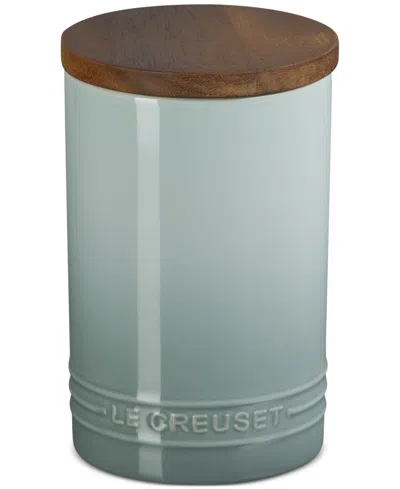 LE CREUSET STONEWARE SIGNATURE CANISTER WITH WOOD LID, 26-OZ.