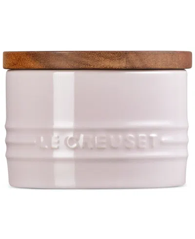 LE CREUSET STONEWARE SIGNATURE SALT CELLAR WITH WOOD LID, 7-OZ.