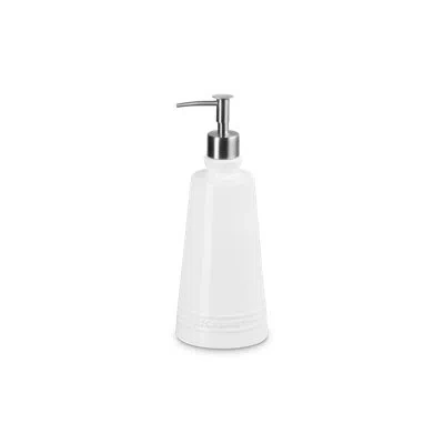 Le Creuset Stoneware Signature Soap Dispenser 20 oz Sea Salt In White