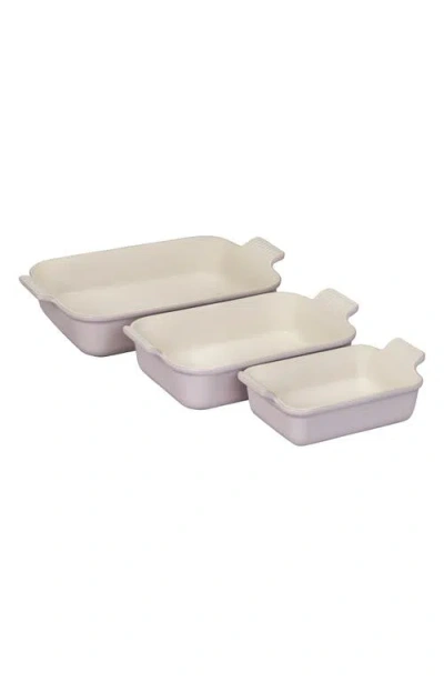 Le Creuset The Heritage Set Of 3 Rectangular Baking Dishes In Shallot