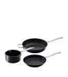 Le Creuset Toughened Non-stick Saucepans Set Of Three In Black