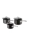 Le Creuset Toughened Non-stick Sauce Pans In Black