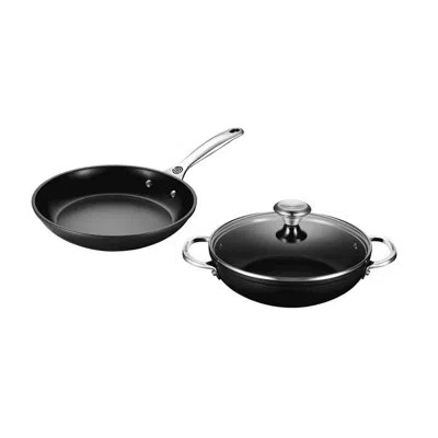 Le Creuset Toughened Nonstick Pro 3 Piece Cookware Set In Black