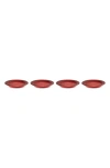 Le Creuset Vancouver Set Of 4 Dinner Plates In Cerise