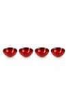 Le Creuset Vancouver Set Of 4 Soup Bowls In Cerise