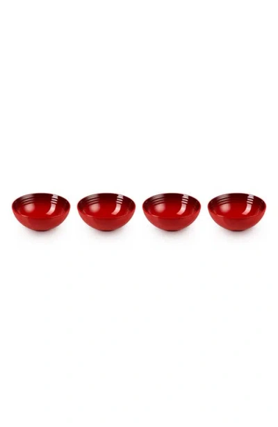 Le Creuset Vancouver Set Of 4 Soup Bowls In Cerise
