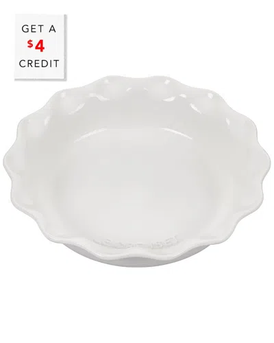 LE CREUSET LE CREUSET WHITE HERITAGE PIE DISH WITH $4 CREDIT