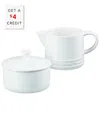 Le Creuset White Signature Cream & Sugar Set With $4 Credit In White