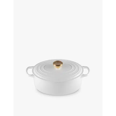 Le Creuset White Signature Oval Cast-iron Casserole Dish