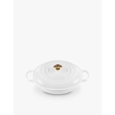 Le Creuset White Signature Shallow Cast-iron Casserole Dish 26cm