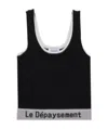 Le Depaysement Printed Logo Vest In Black