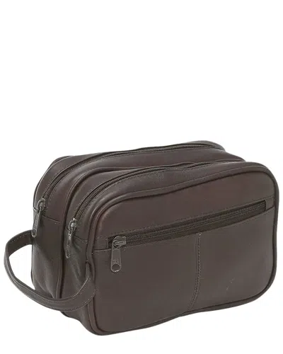 Le Donne Classic Leather Toiletry Bag In Brown