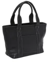 Le Donne Large Pocket Leather Tote In Black